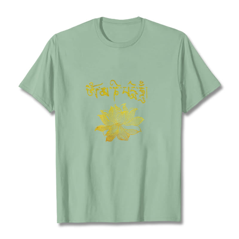 Mythstone Golden Lotus Sanskrit Tee T-shirt