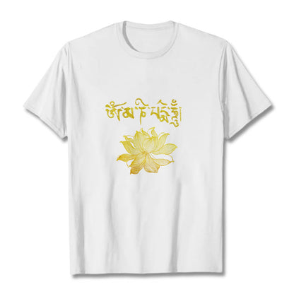 Mythstone Golden Lotus Sanskrit Tee T-shirt