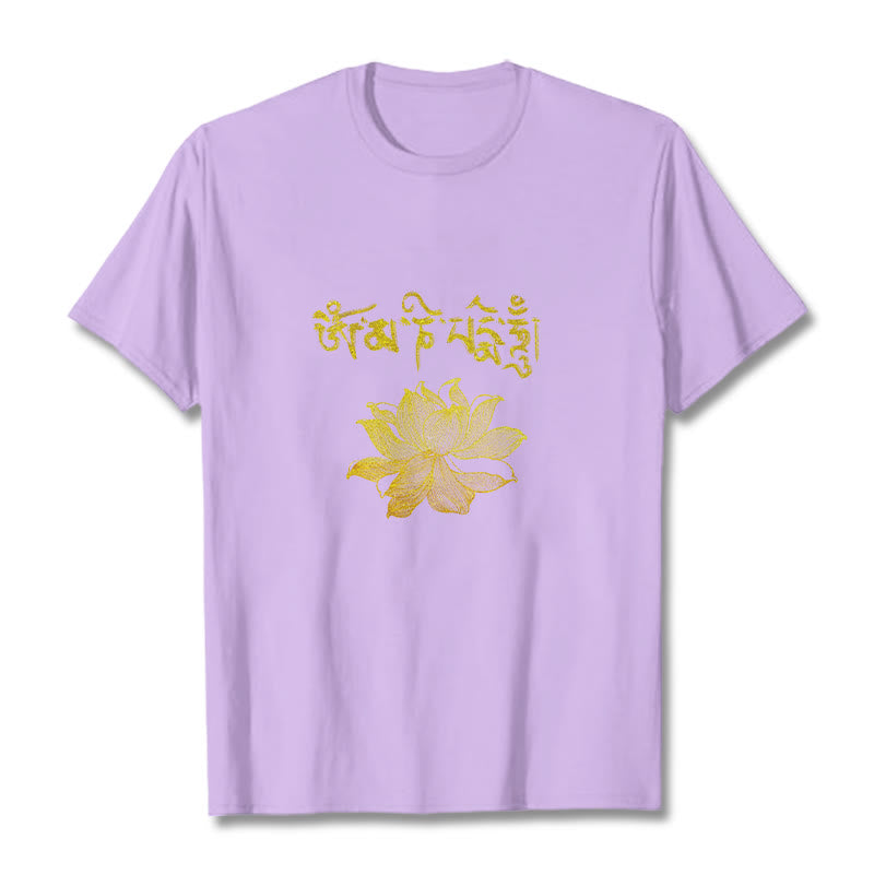 Mythstone Golden Lotus Sanskrit Tee T-shirt