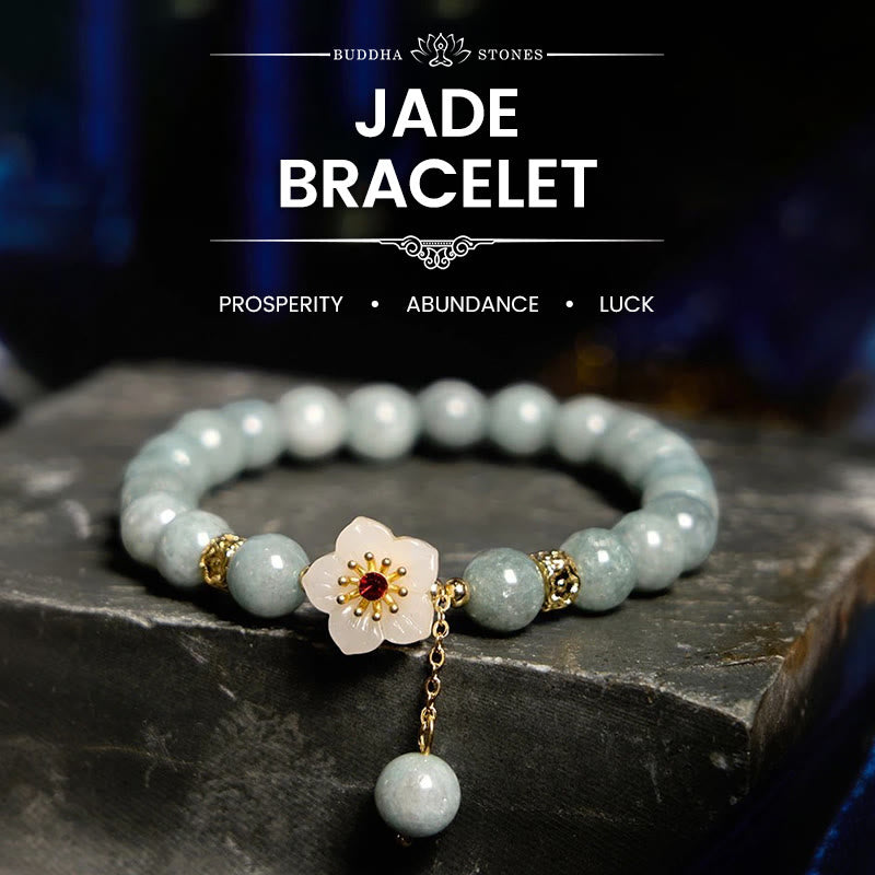 Pulsera de jade con flor de la abundancia Mythstone 