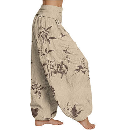 Mythstone Branch Pattern Women's Elastic Waist Harem Pants