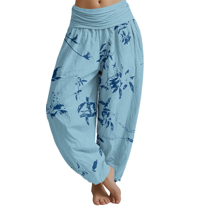 Mythstone Branch Pattern Women's Elastic Waist Harem Pants