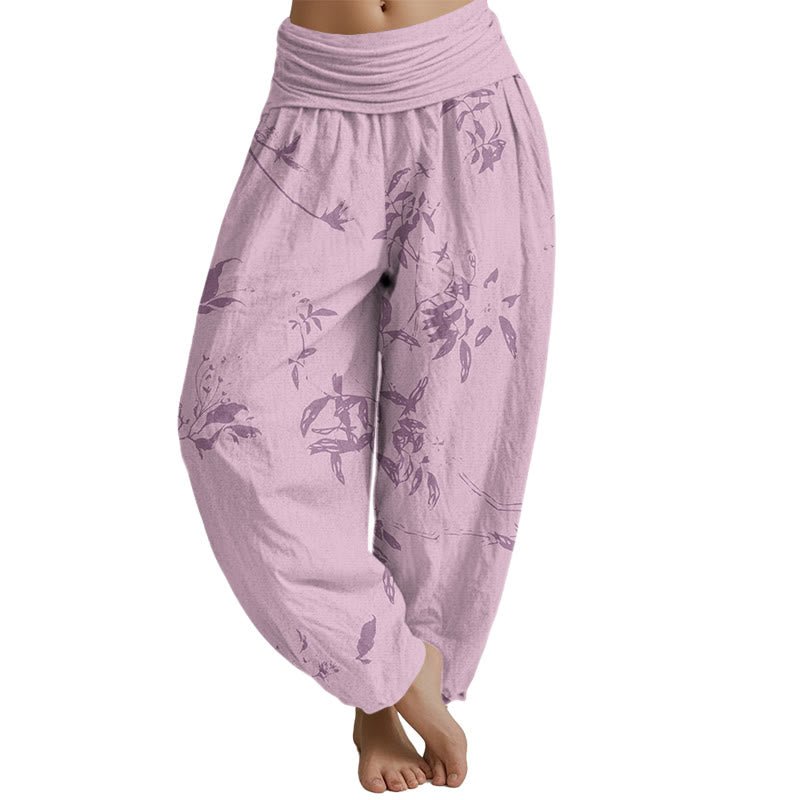 Mythstone Branch Pattern Women's Elastic Waist Harem Pants