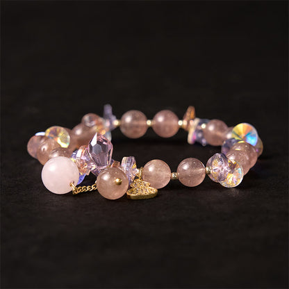 Mythstone Strawberry Quartz Crystal Gourd Positive Bracelet