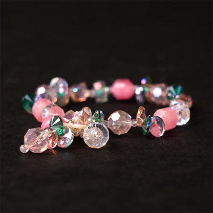 Mythstone Pink Crystal Green Crystal White Crystal Flower Warmth Bracelet