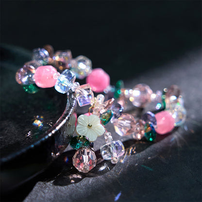 Mythstone Pink Crystal Green Crystal White Crystal Flower Warmth Bracelet