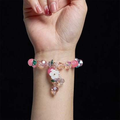 Mythstone Pink Crystal Green Crystal White Crystal Flower Warmth Bracelet