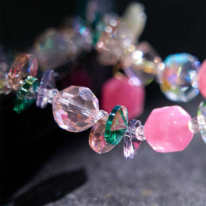 Mythstone Pink Crystal Green Crystal White Crystal Flower Warmth Bracelet