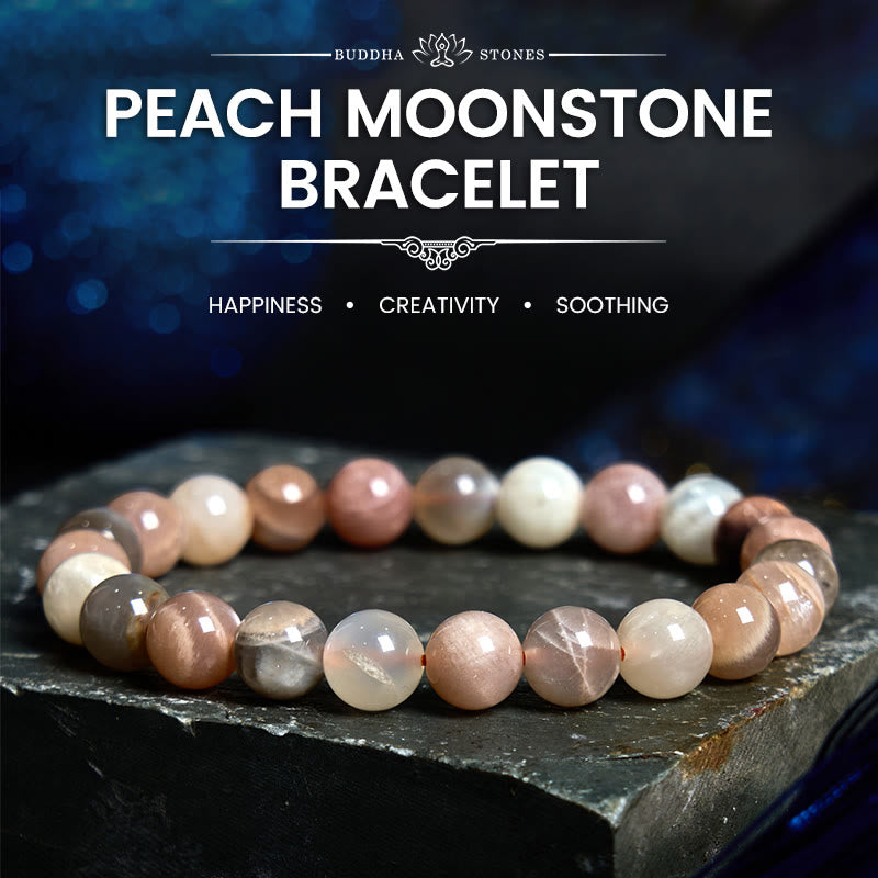 Mythstone Peach Moonstone Healing Bracelet