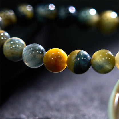 Mythstone Yellow Blue Tiger Eye Courage Bracelet