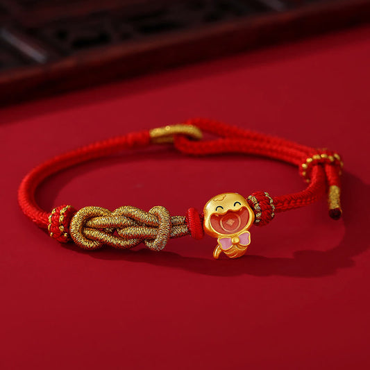 Mythstone Red String 925 Sterling Silver Year of the Snake Cute Snake Protection Bracelet