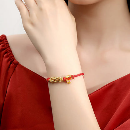 Pulsera de protección con forma de serpiente del año de la serpiente en plata de ley 925 con hilo rojo de Mythstone 