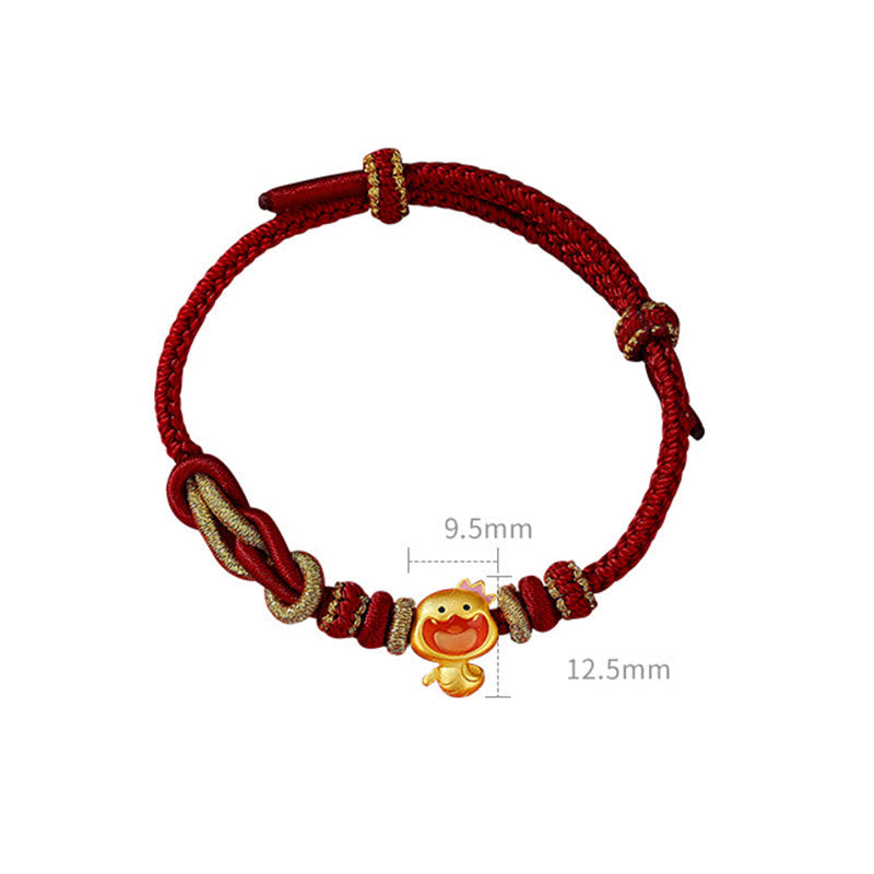 Mythstone Red String 925 Sterling Silver Year of the Snake Cute Crown Snake Strength Bracelet