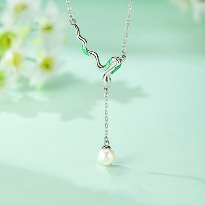 Mythstone 925 Sterling Silver Pearl Bead Year Of The Snake Healing Necklace Pendant