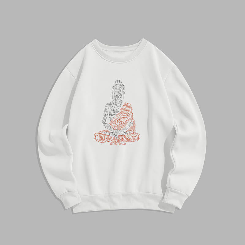 Mythstone Meditating Buddha Let That Shit Go Fleece Lined Sweatshirt