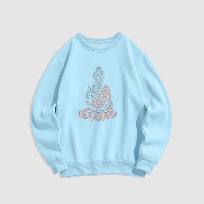 Mythstone Meditating Buddha Let That Shit Go Fleece Lined Sweatshirt