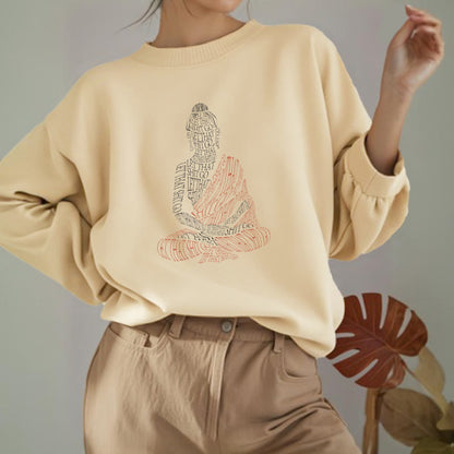 Mythstone Meditating Buddha Let That Shit Go Fleece Lined Sweatshirt