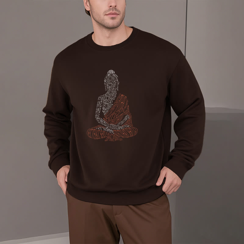 Mythstone Meditating Buddha Let That Shit Go Fleece Lined Sweatshirt