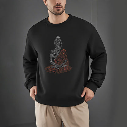 Mythstone Meditating Buddha Let That Shit Go Fleece Lined Sweatshirt