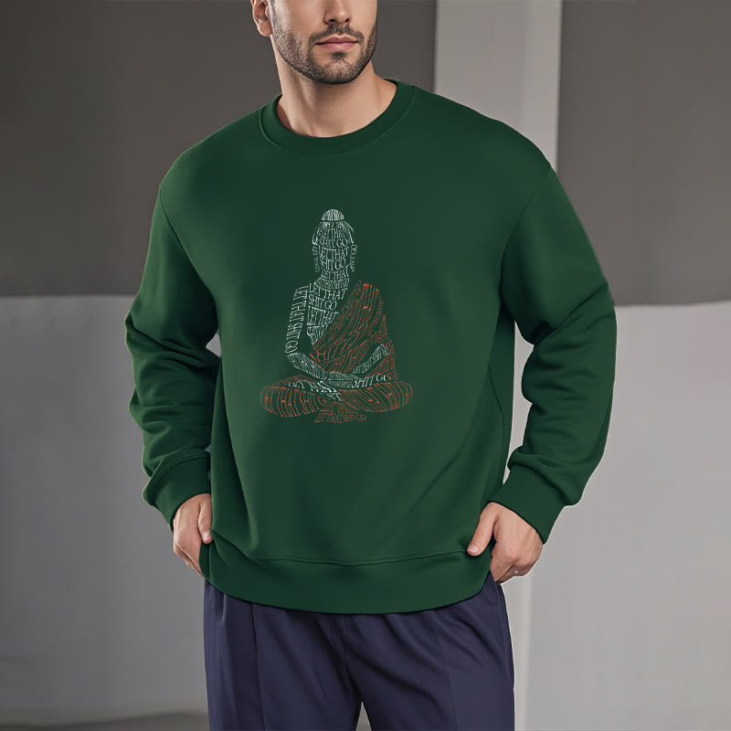 Mythstone Meditating Buddha Let That Shit Go Fleece Lined Sweatshirt