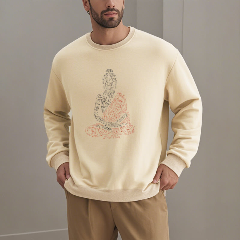 Mythstone Meditating Buddha Let That Shit Go Fleece Lined Sweatshirt