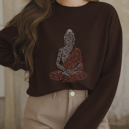 Mythstone Meditating Buddha Let That Shit Go Fleece Lined Sweatshirt