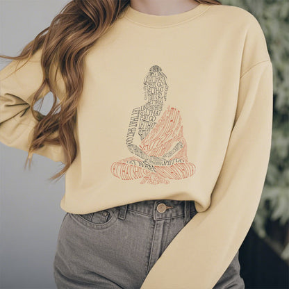 Mythstone Meditating Buddha Let That Shit Go Fleece Lined Sweatshirt