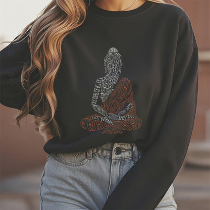 Mythstone Meditating Buddha Let That Shit Go Fleece Lined Sweatshirt