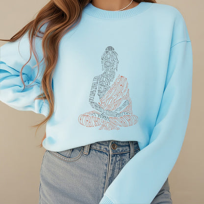 Mythstone Meditating Buddha Let That Shit Go Fleece Lined Sweatshirt