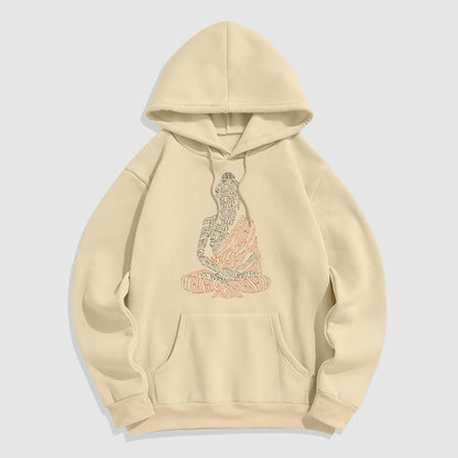 Mythstone Meditating Buddha Let That Shit Go Pattern Fleece Lined Hoodie