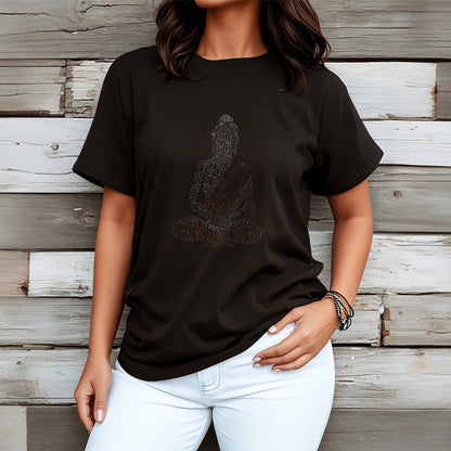 Mythstone Meditating Buddha Let That Shit Go Pattern Tee T-shirt