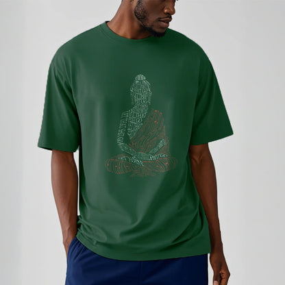 Mythstone Meditating Buddha Let That Shit Go Pattern Tee T-shirt