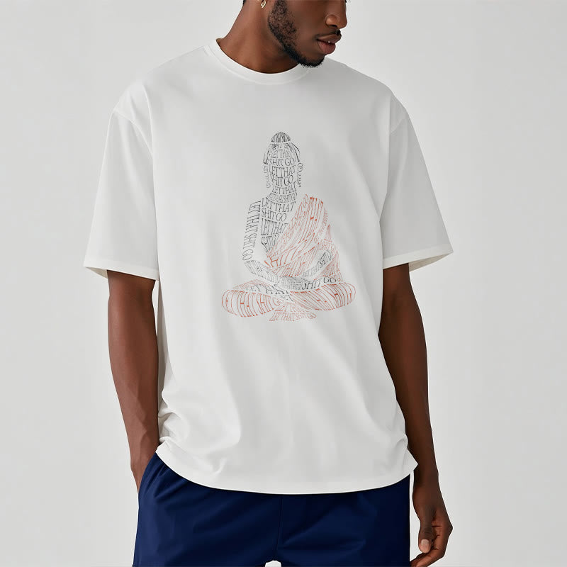 Mythstone Meditating Buddha Let That Shit Go Pattern Tee T-shirt