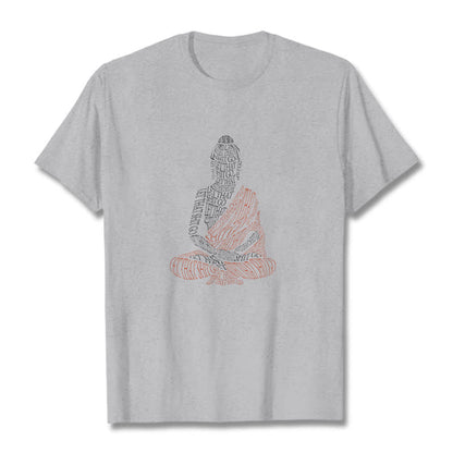 Mythstone Meditating Buddha Let That Shit Go Pattern Tee T-shirt