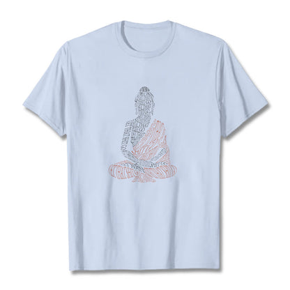 Mythstone Meditating Buddha Let That Shit Go Pattern Tee T-shirt