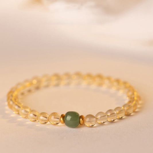 Mythstone Small Citrine Jade Beads Prosperity Bracelet