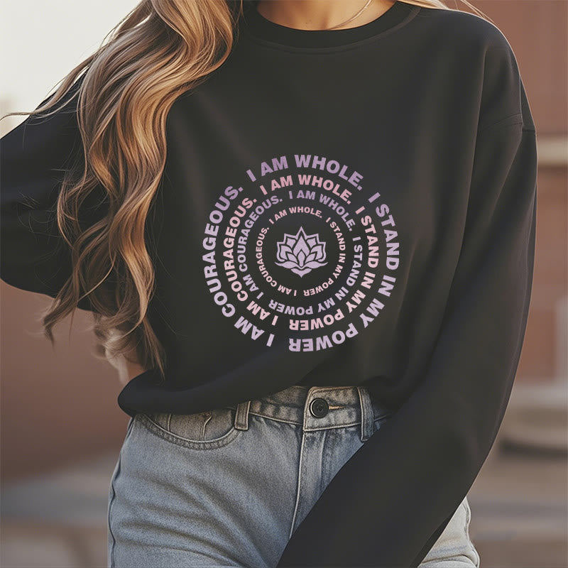 Mythstone Lotus I Am Courageous Fleece Lined Sweatshirt