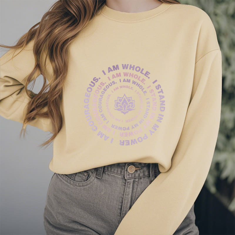 Mythstone Lotus I Am Courageous Fleece Lined Sweatshirt