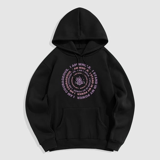 Mythstone Lotus I Am Courageous Fleece Lined Hoodie