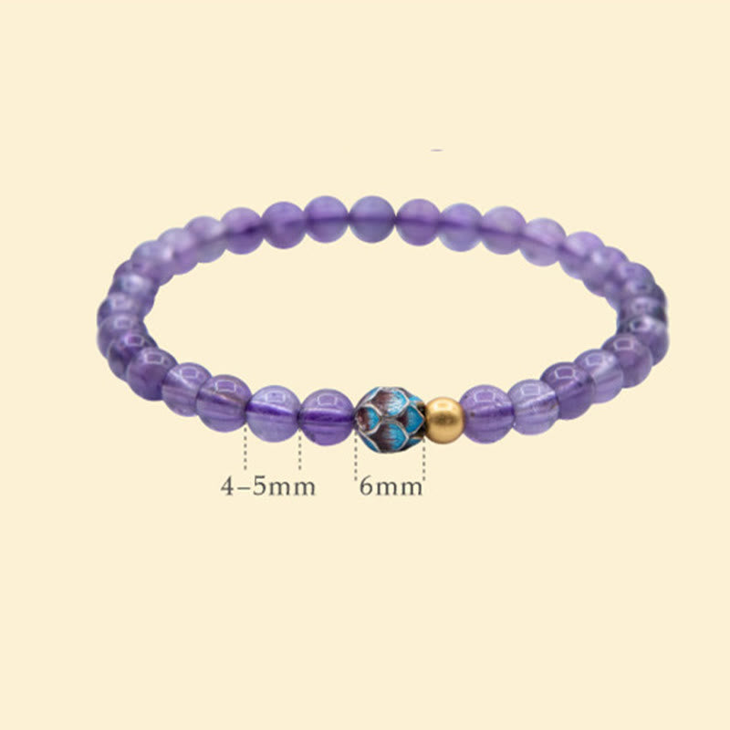 Mythstone Natural Amethyst Lotus Spiritual Awareness Bracelet