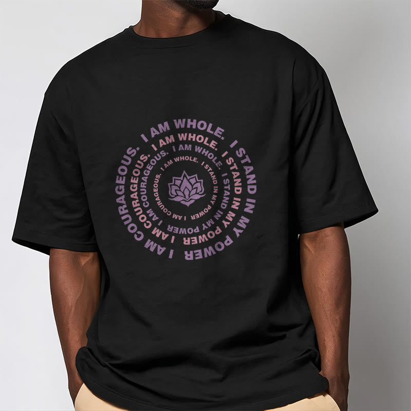 Mythstones  Lotus I Am Courageous Cotton Tee T-shirt