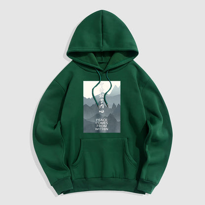 Mythstone Peace Comes From Within Fleece Lined Polyester Hoodie