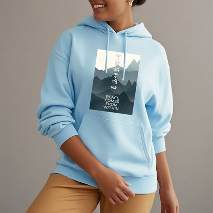 Mythstone Peace Comes From Within Fleece Lined Polyester Hoodie