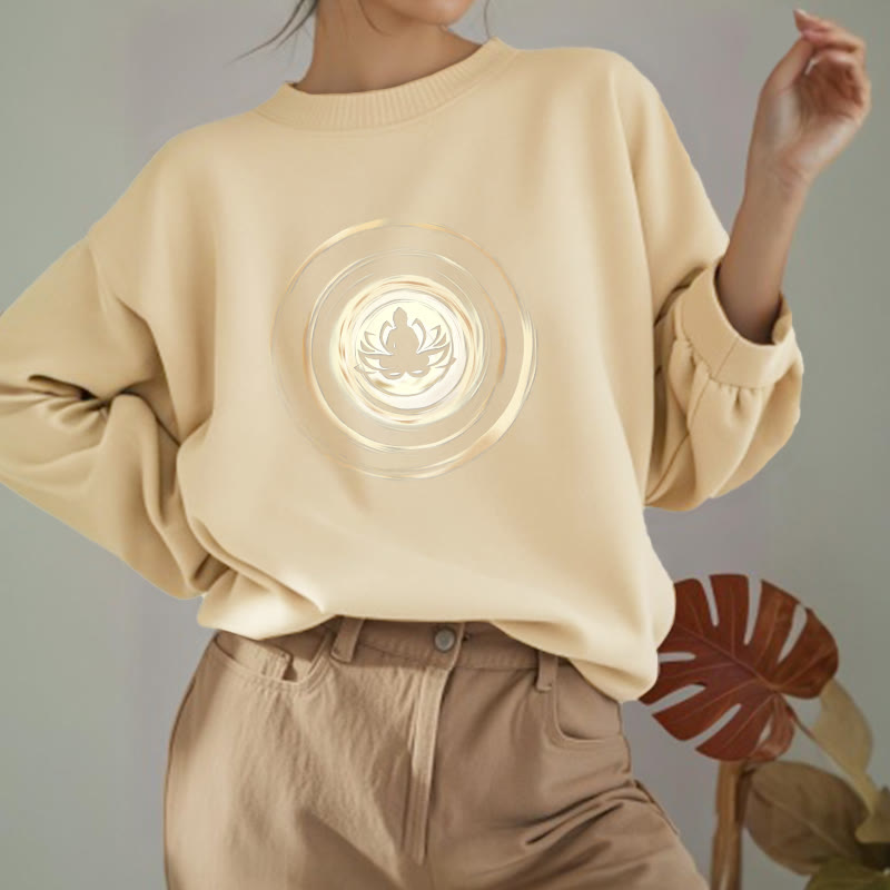 Mythstone Lotus Buddha Fleece Lined Sweatshirt