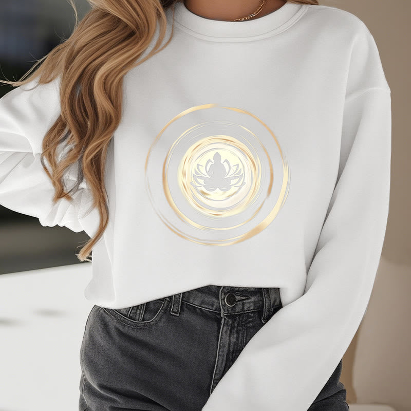 Mythstone Lotus Buddha Fleece Lined Sweatshirt