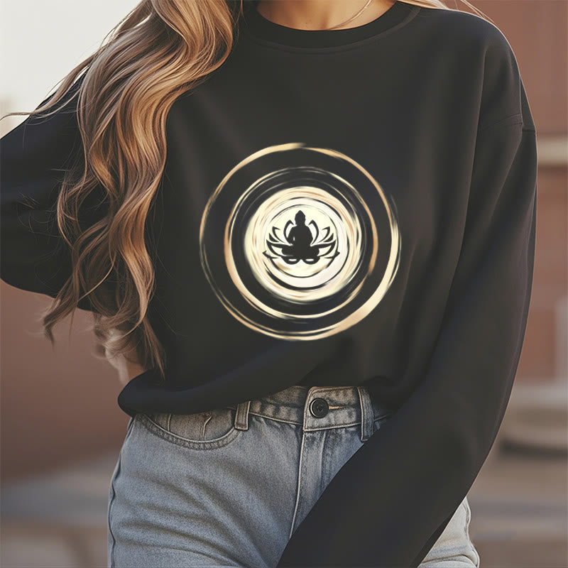 Mythstone Lotus Buddha Fleece Lined Sweatshirt