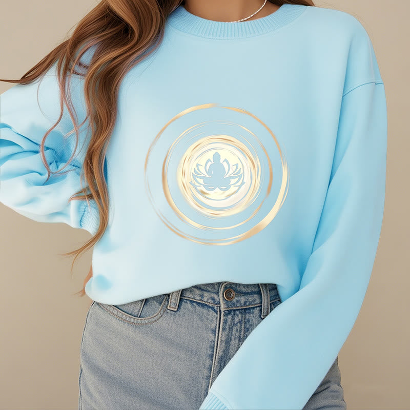 Mythstone Lotus Buddha Fleece Lined Sweatshirt