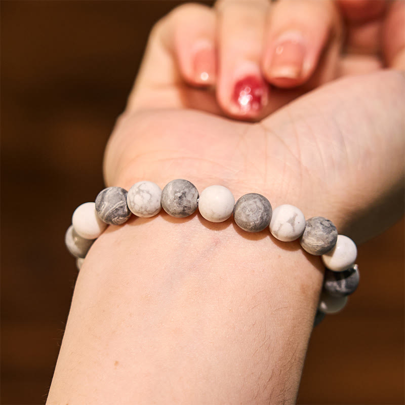 Pulsera Mythstone Picasso Jasper con turquesa blanca 