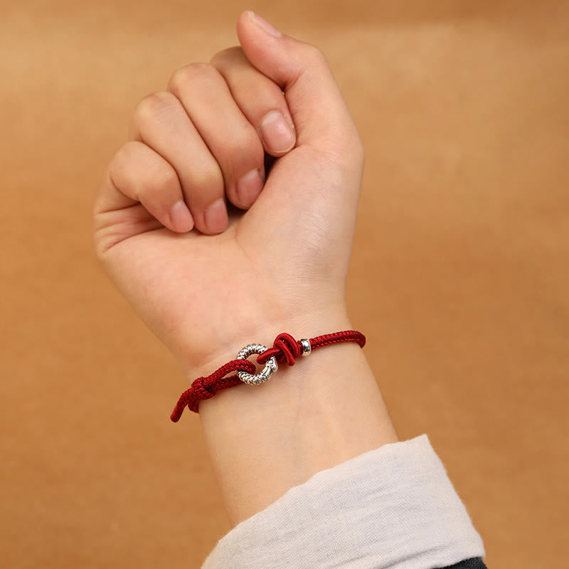 Pulsera de la suerte con hebilla de la paz del año del dragón en plata de ley 999 de Mythstone