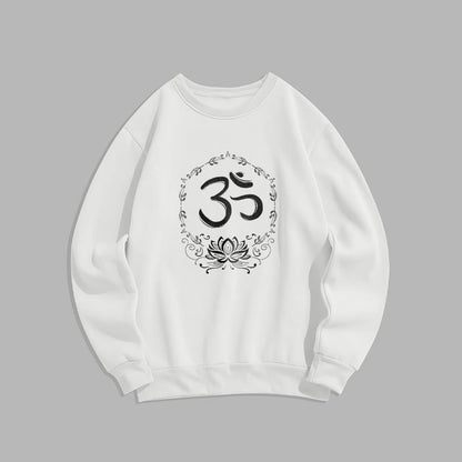 Mythstone OM Lotus Design Fleece Lined Polyester Sweatshirt